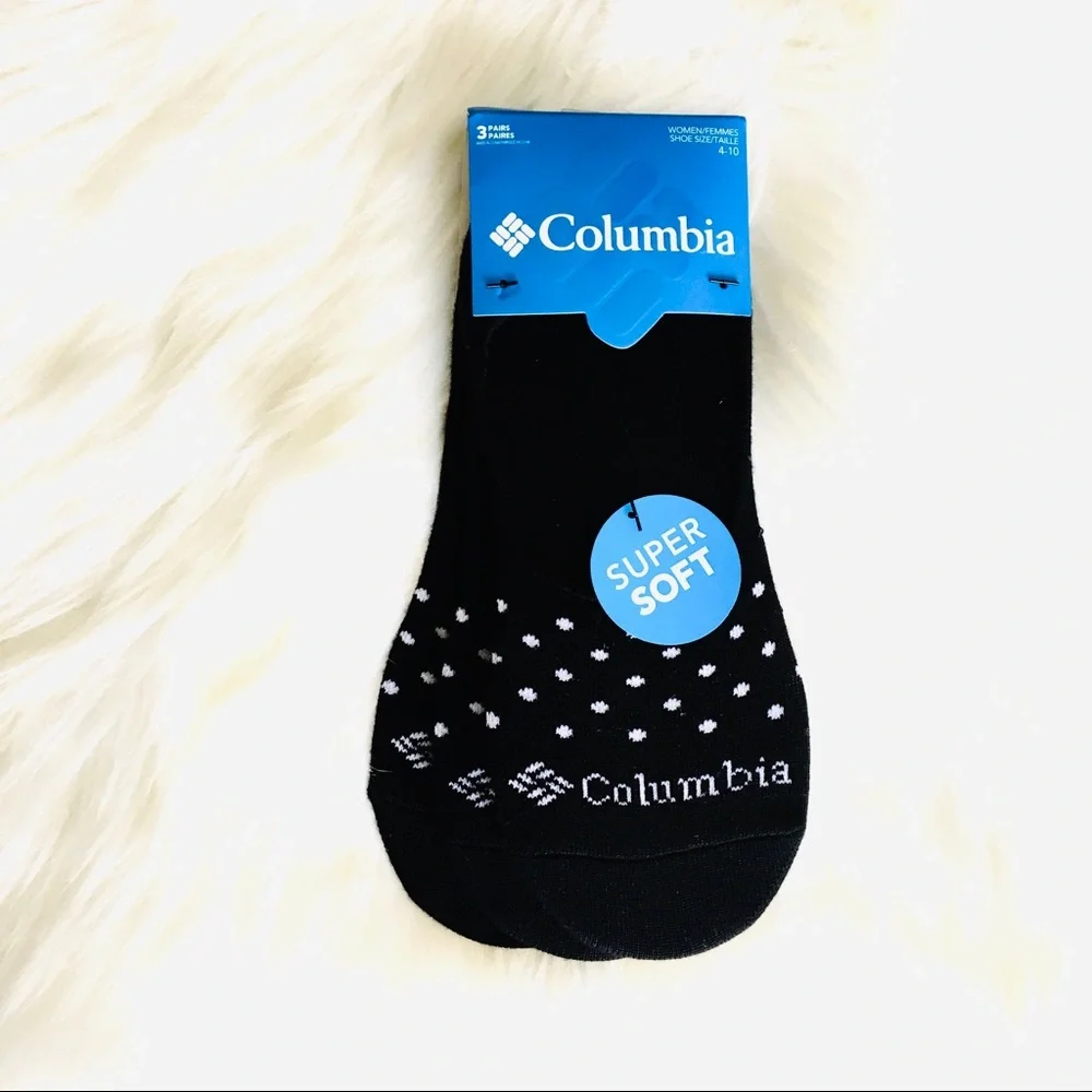 NWT Columbia Women’s 3 pk. Dottie Liner No-show Socks Polka Dot